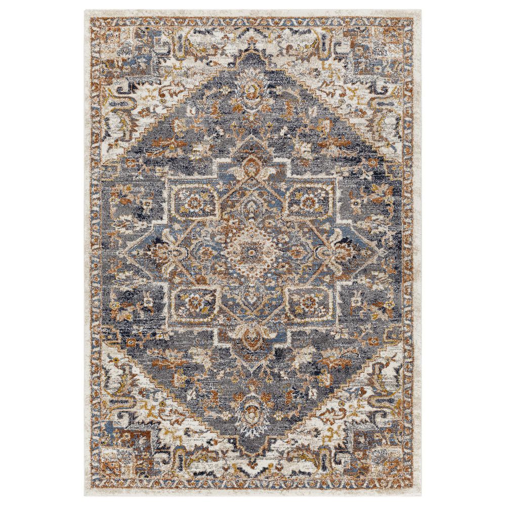 Surya Tuscany 6'7" x 9'6" Blue, Gray and Brown Area Rug