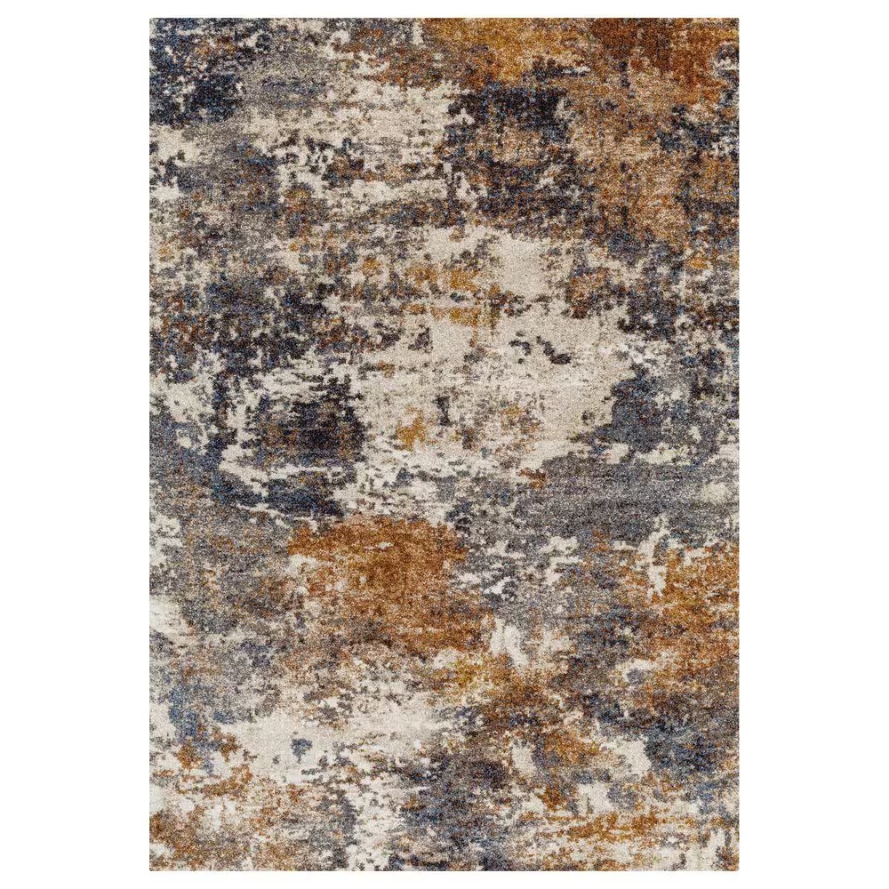 Surya Tuscany 7'10" Square Charcoal and Mustard Area Rug