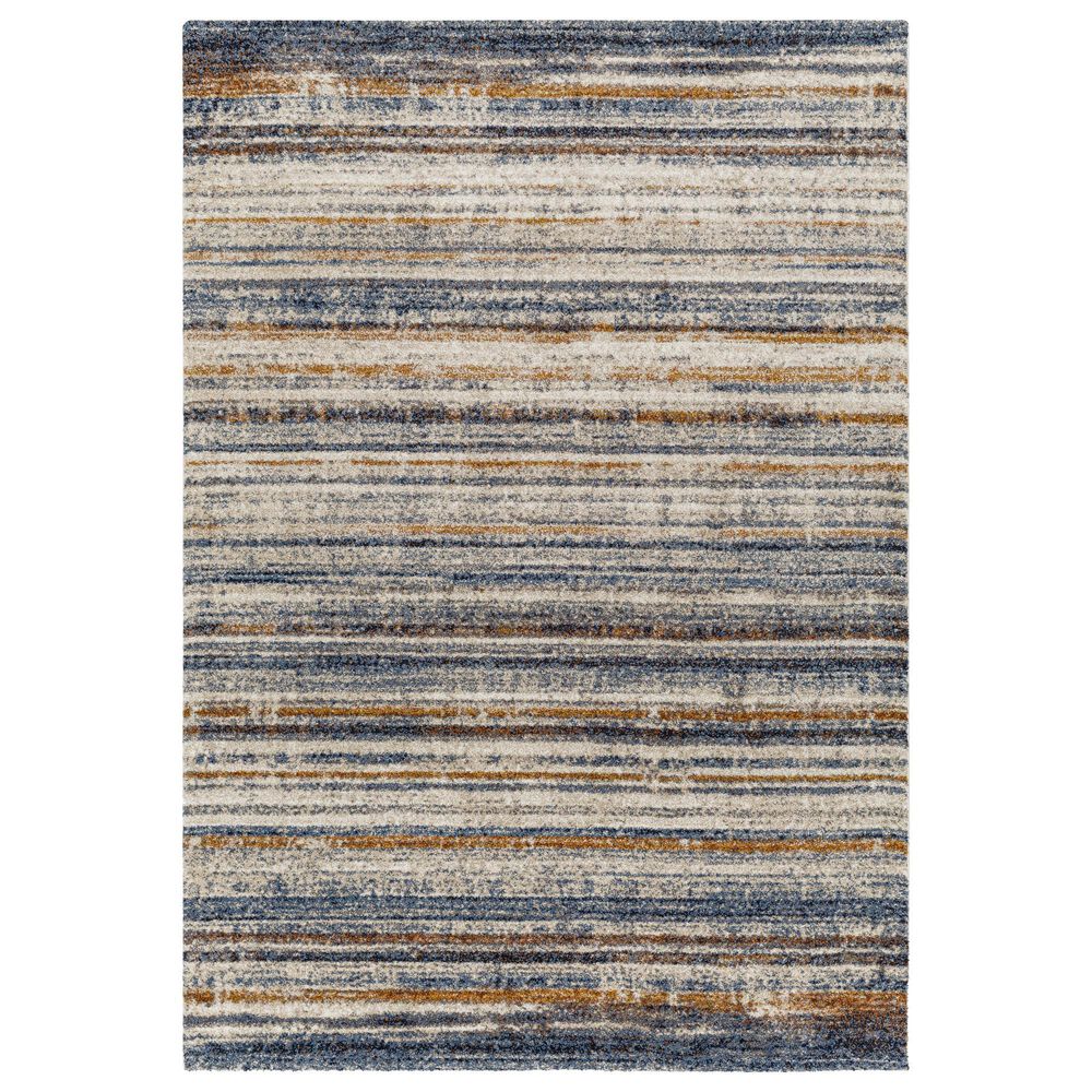Surya Tuscany 6'7" x 9'6" Blue, Mustard and Cream Area Rug