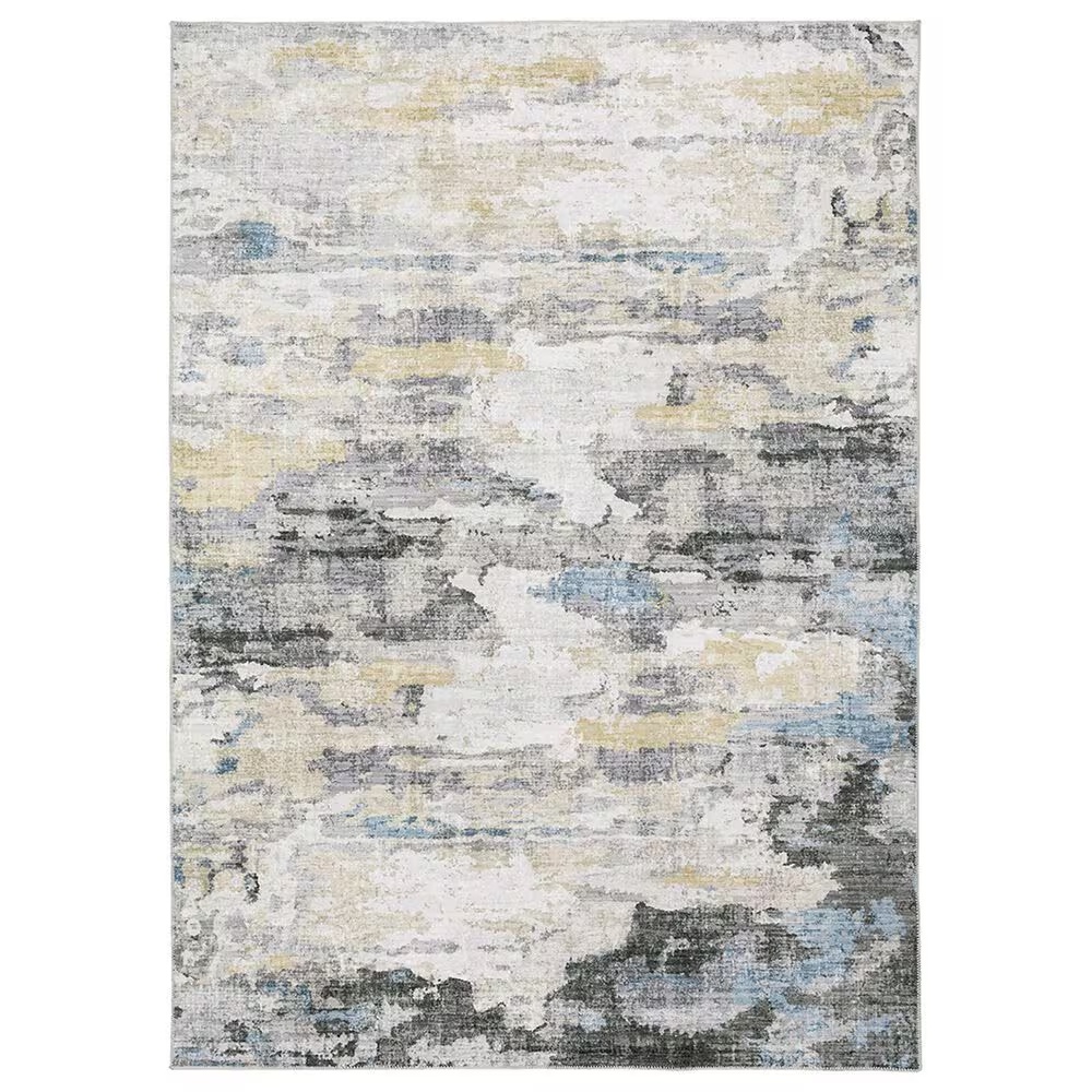 Oriental Weavers Malibu MAL01 7'6" x 10' Ivory and Grey Area Rug