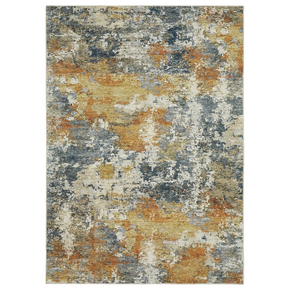 Oriental Weavers Malibu 7'6" x 10' Blue and Gold Area Rug
