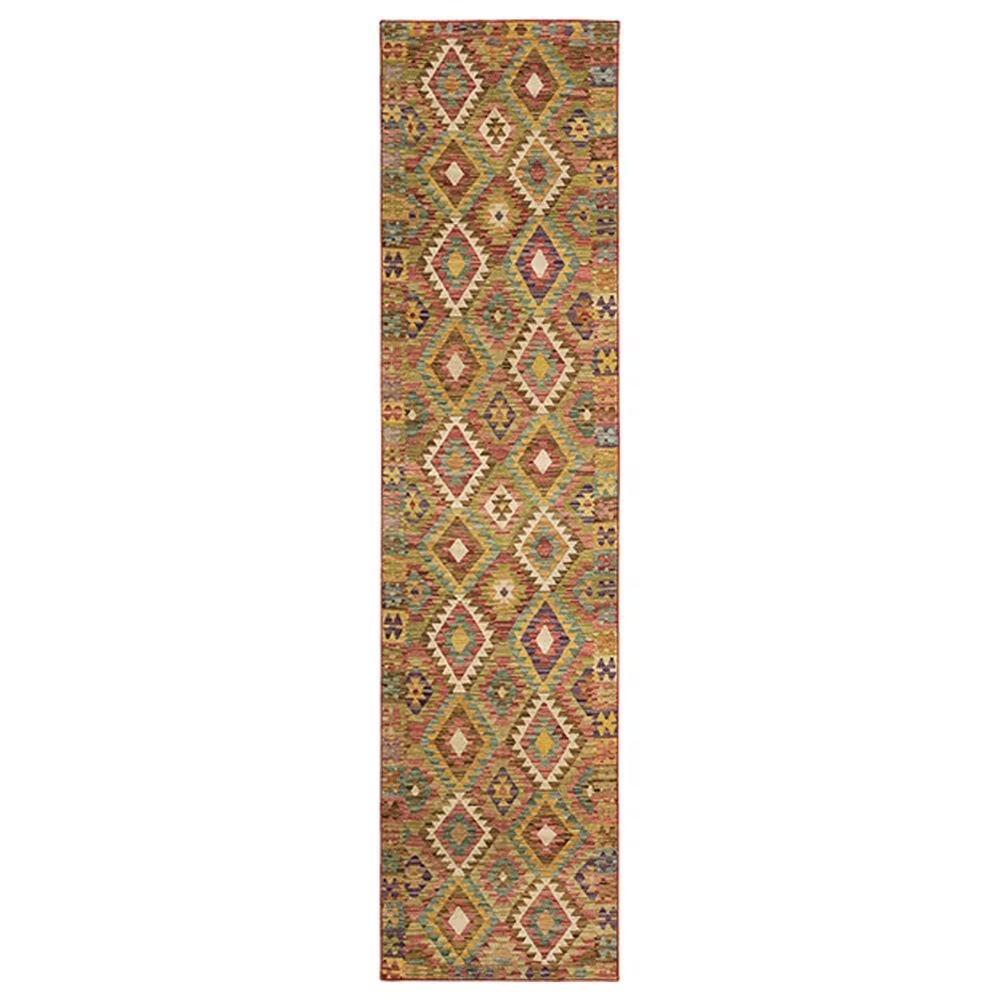 Oriental Weavers Malibu 2' x 8' Gold and Multicolor Runner
