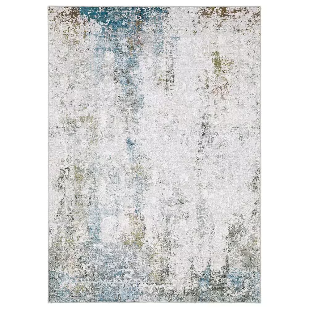 Oriental Weavers Malibu 5' x 7' Ivory and Blue Area Rug