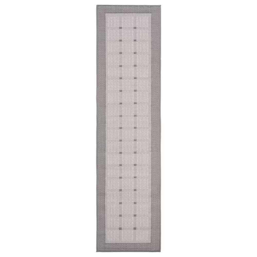 Safavieh Bermuda BMU801F 2' x 12' Grey and Ivory Indoor/Outdoor Performance Runner