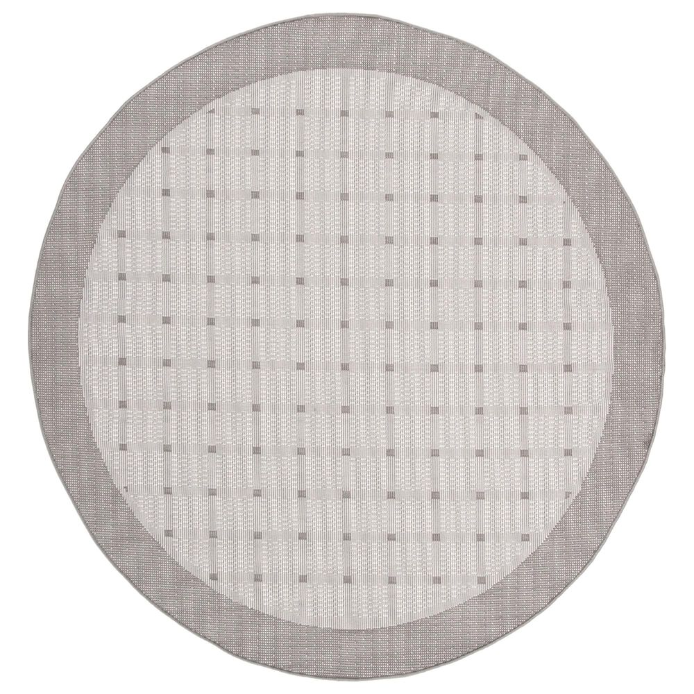 Safavieh Bermuda BMU801F 5' Round Grey and Ivory Indoor/Outdoor Area Performance Rug