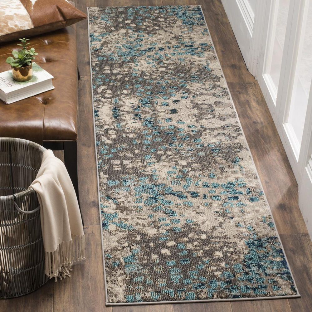 Safavieh Monaco MNC225E-26 2'2" x 6' Grey/Light Blue Runner
