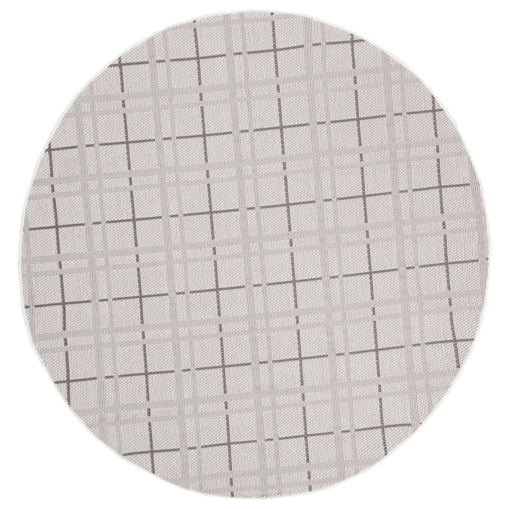 Safavieh Bermuda BMU803B 6'7" Round Ivory and Grey Indoor/Outdoor Area Performance Rug