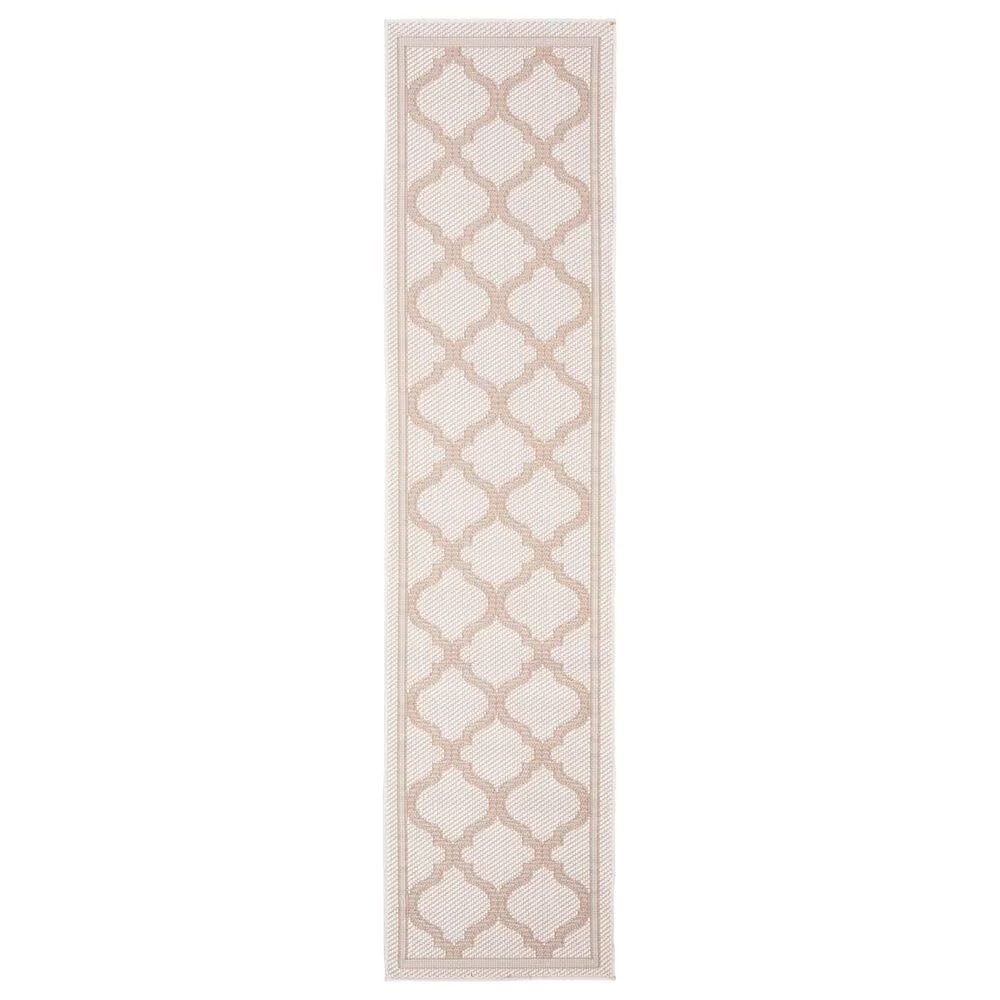 Safavieh Bermuda Geometric 2' x 8' Ivory and Beige Indoor/Outdoor Area Performance Rug