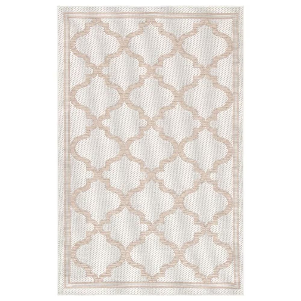 Safavieh Bermuda Geometric 4' x 6' Ivory and Beige Indoor/Outdoor Area Performance Rug