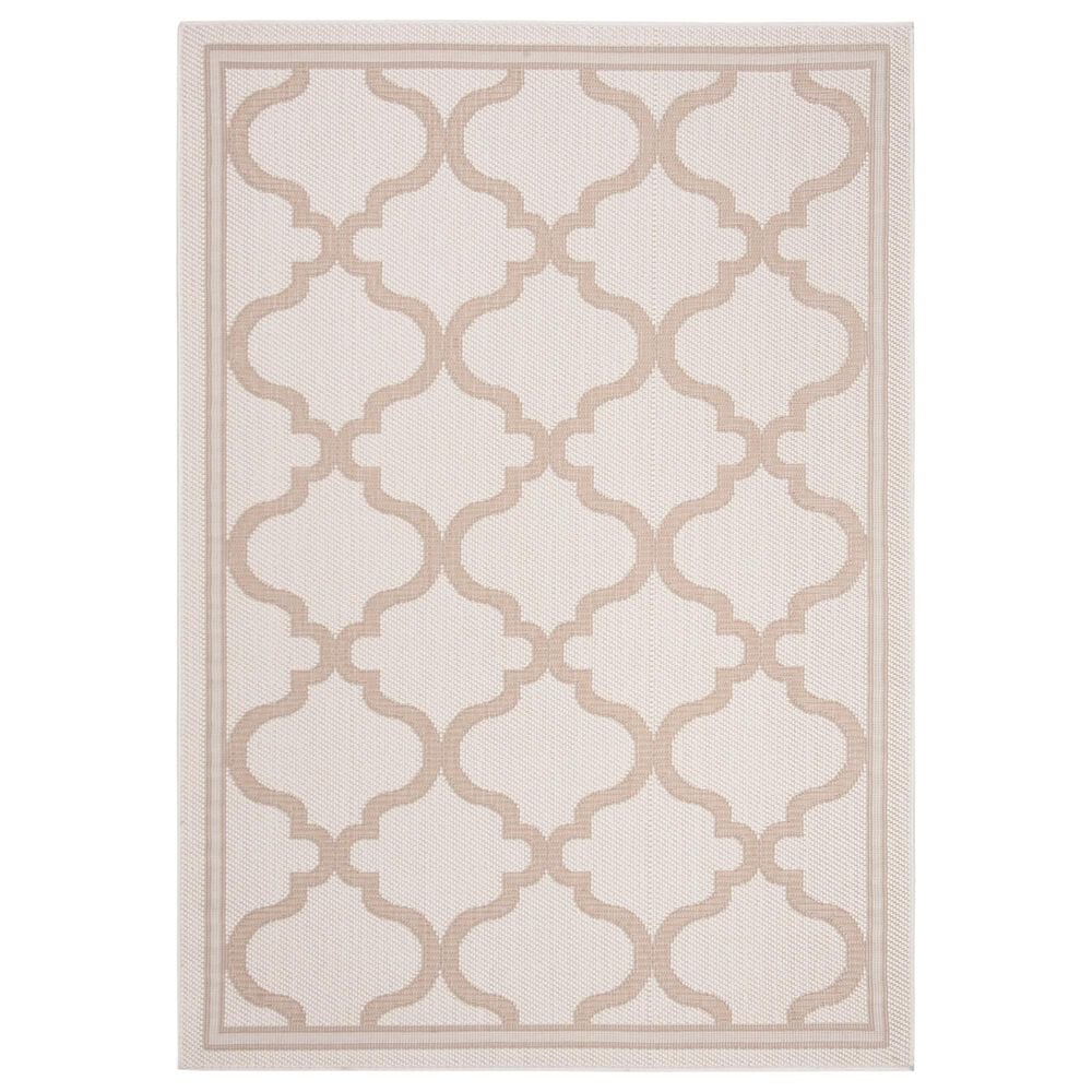 Safavieh Bermuda Geometric 6'7" Square Ivory and Beige Indoor/Outdoor Area Performance Rug
