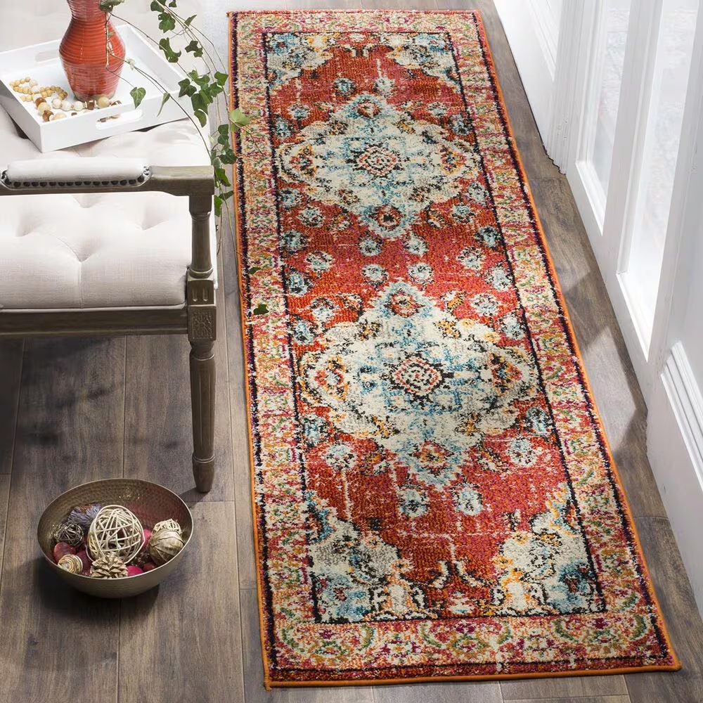 Safavieh Monaco MNC243H-26 2'2" x 6' Orange/Light Blue Runner
