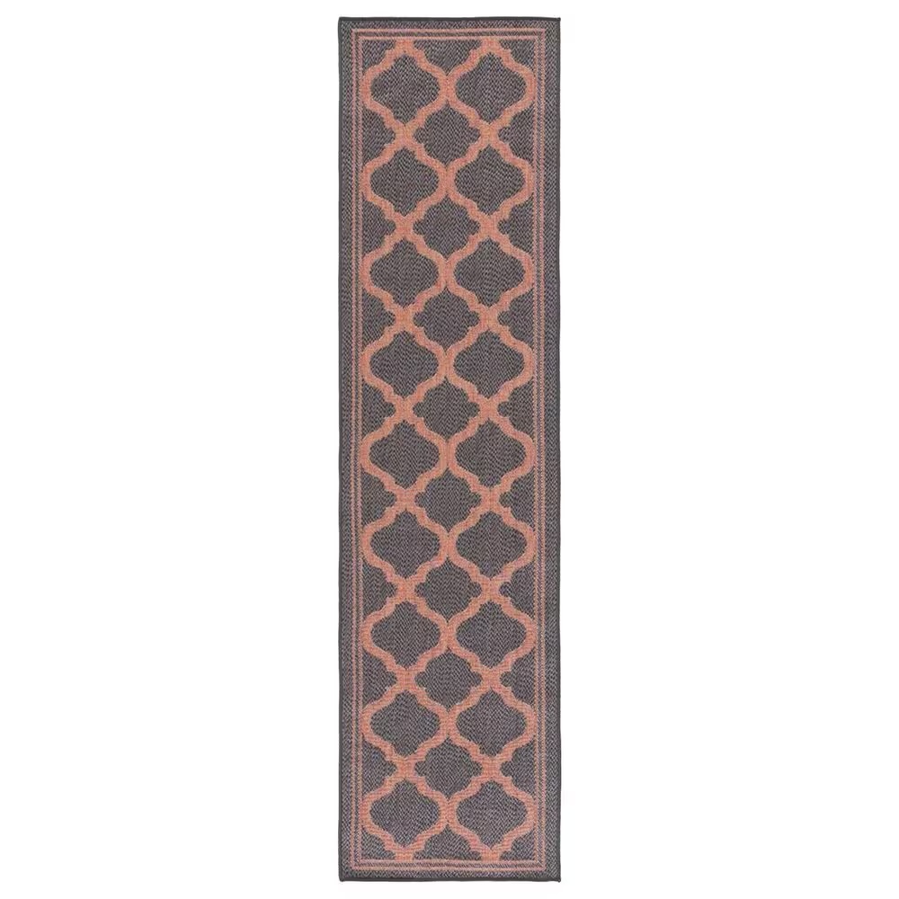 Safavieh Bermuda 2' x 8' Charcoal and Rust Indoor/Outdoor Area Performance Rug