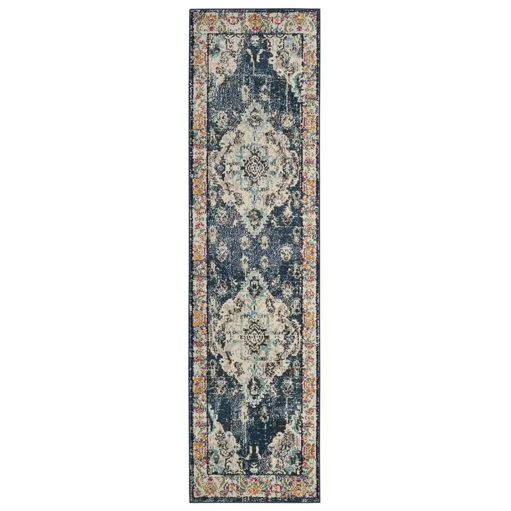 Safavieh Monaco MNC243N-26 2'2" x 6' Navy/Light Blue Runner