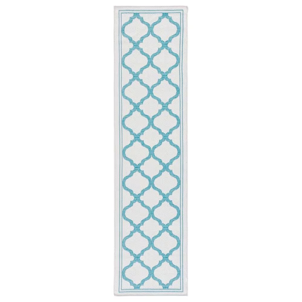 Safavieh Bermuda 2' x 8' Beige and Aqua Indoor/Outdoor Area Performance Rug
