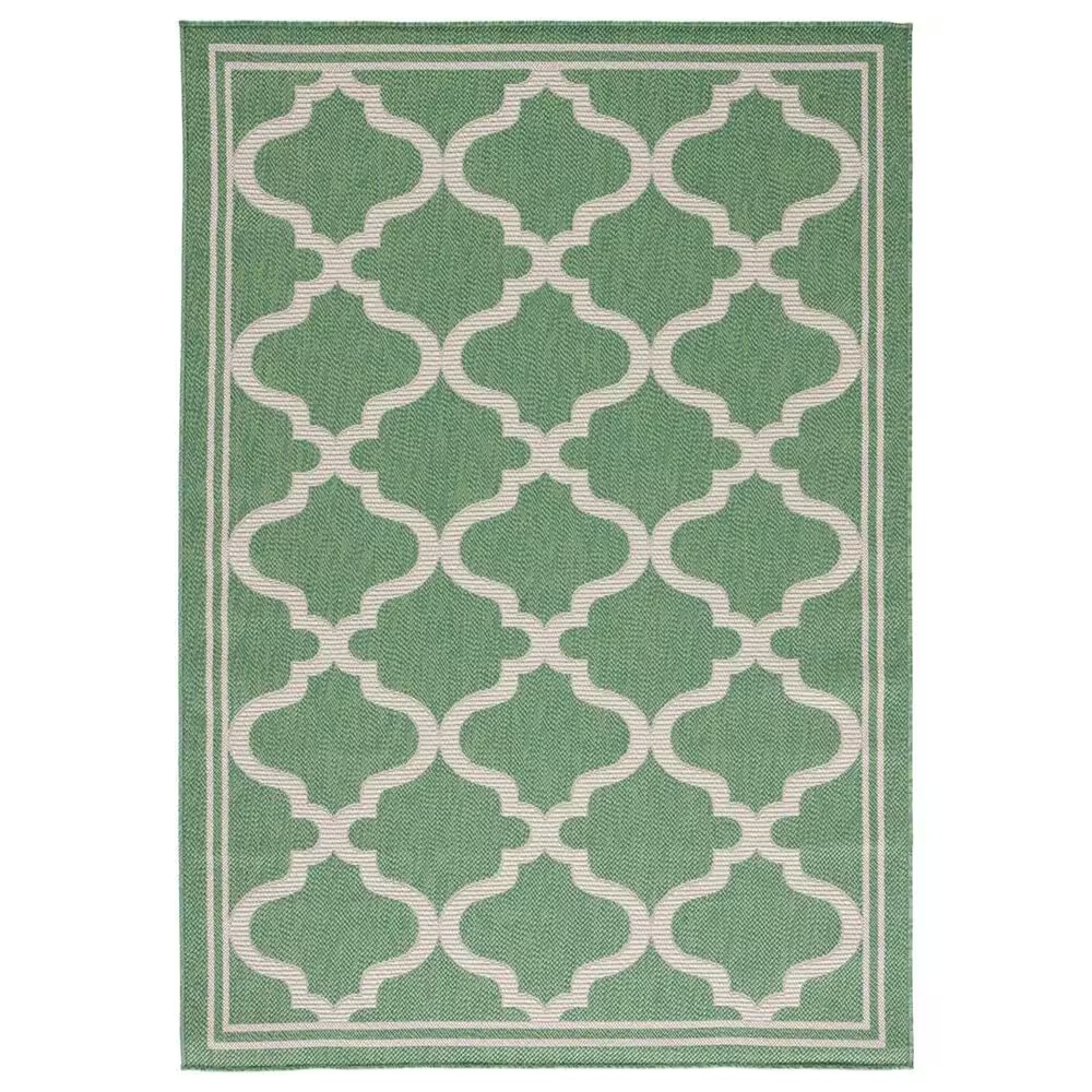 Safavieh Bermuda 6'7" x 9'2" Green and Beige Indoor/Outdoor Area Performance Rug