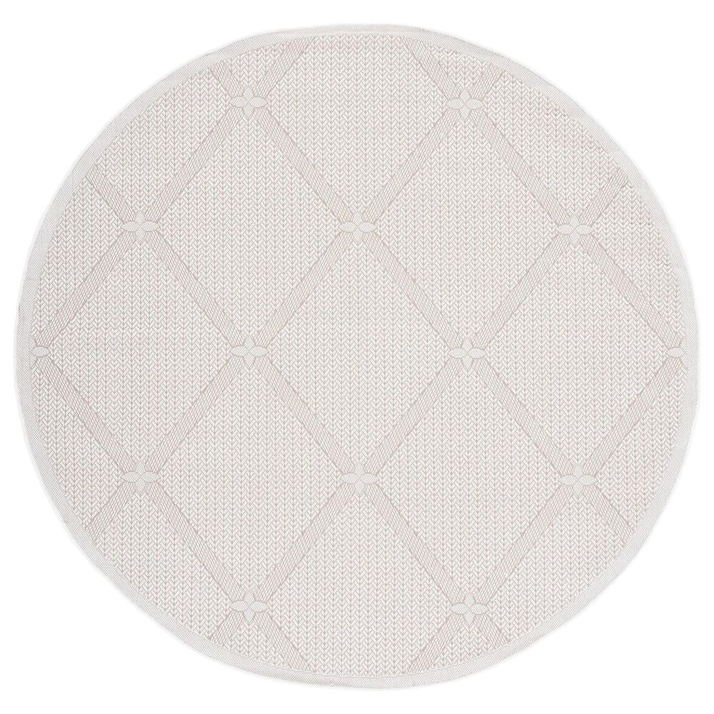 Safavieh Bermuda 5' Round Cream and Beige Indoor/Outdoor Area Performance Rug