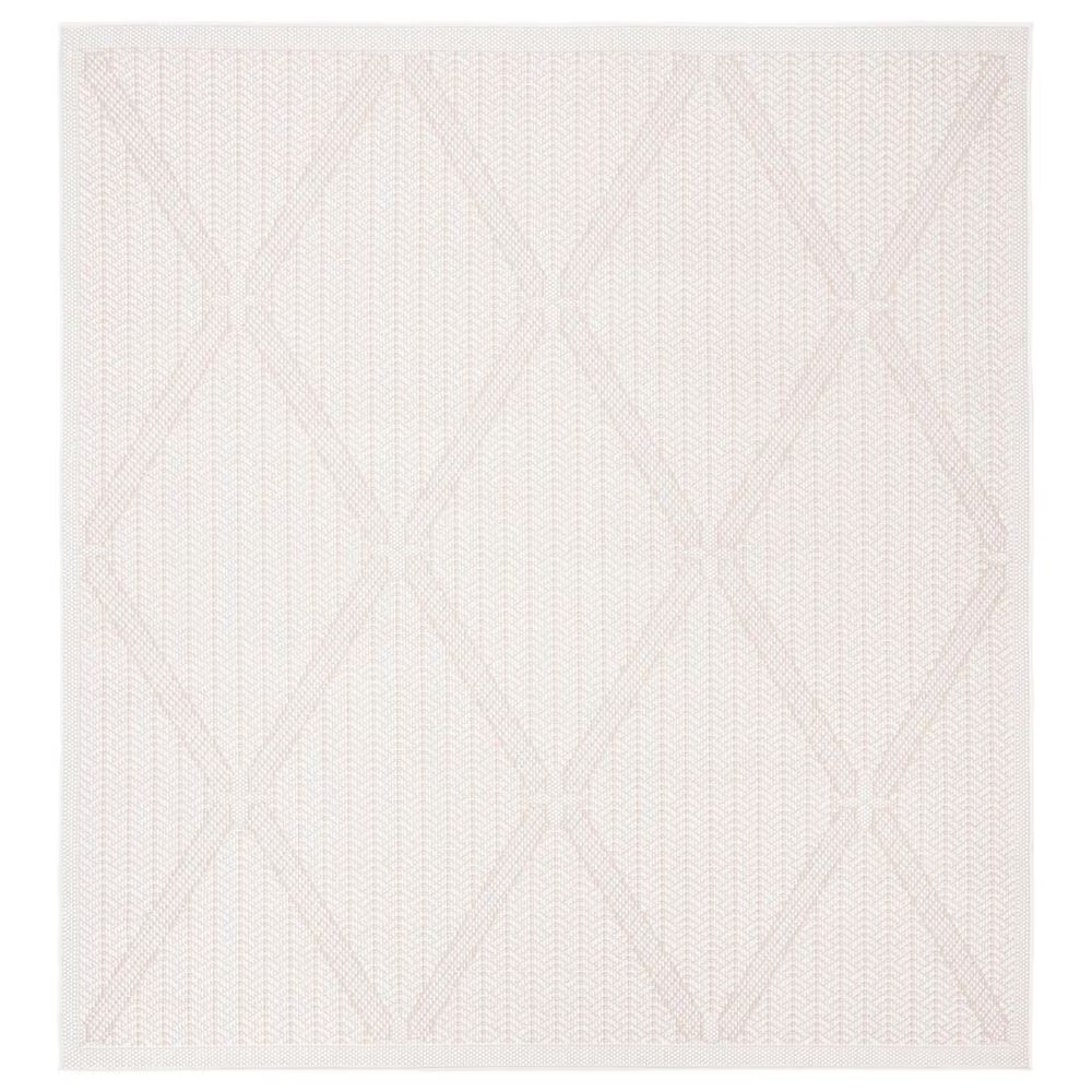Safavieh Bermuda 5' Square Cream and Beige Indoor/Outdoor Area Performance Rug