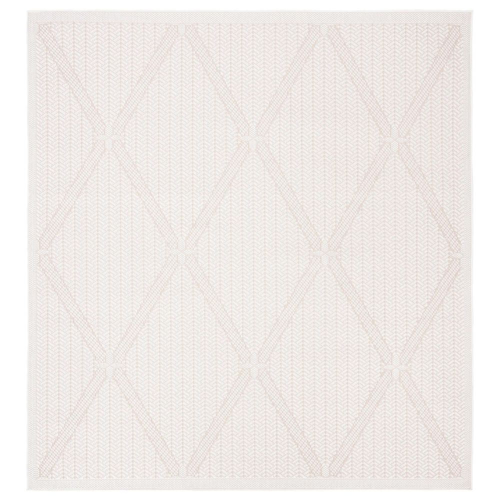 Safavieh Bermuda 6'7" Square Cream and Beige Indoor/Outdoor Area Performance Rug
