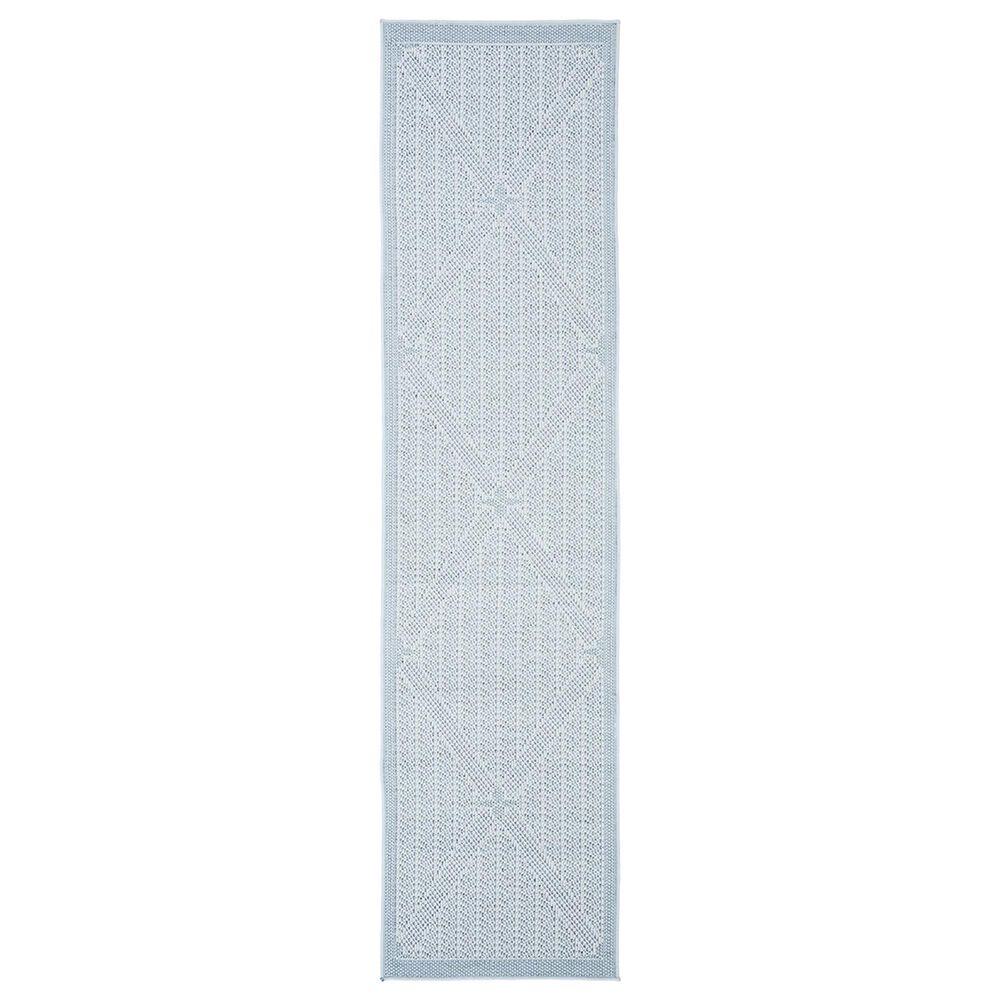 Safavieh Bermuda BMU811M 2' x 12' Light Blue and Ivory Indoor/Outdoor Performance Runner