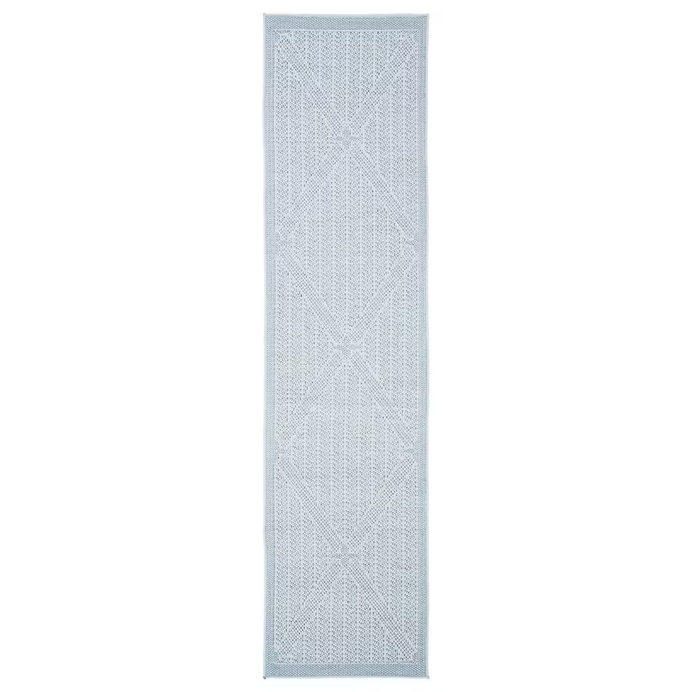 Safavieh Bermuda BMU811M 2' x 8' Light Blue and Ivory Indoor/Outdoor Area Performance Rug