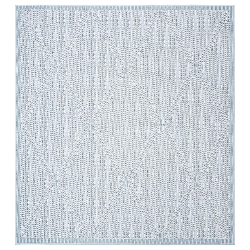 Safavieh Bermuda BMU811M 6'7" Square Light Blue and Ivory Indoor/Outdoor Area Performance Rug