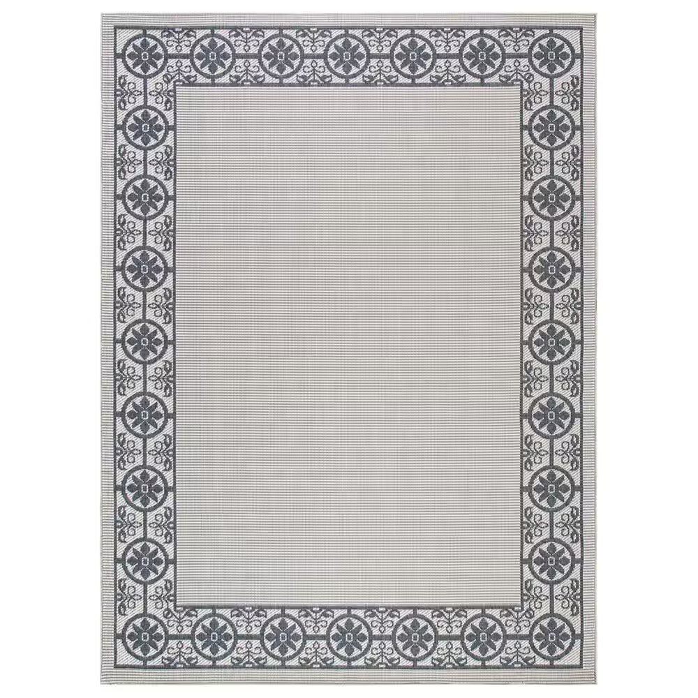 Safavieh Bermuda Floral 8' x 10' Ivory and Charcoal Indoor/Outdoor Area Performance Rug
