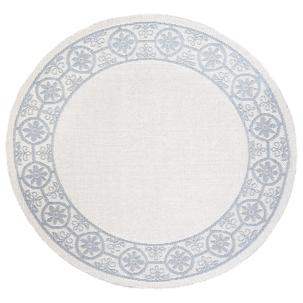 Safavieh Bermuda Floral 6'7" Round Ivory and Light Blue Indoor/Outdoor Area Performance Rug