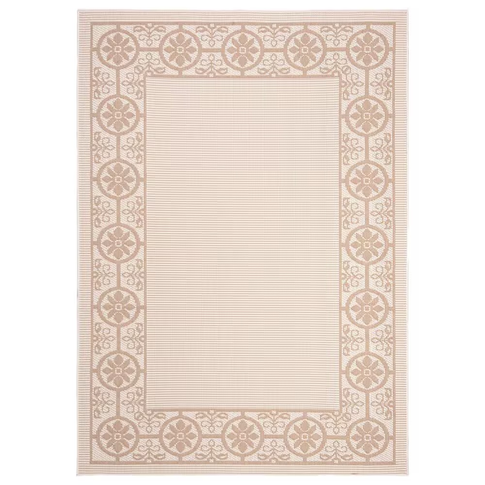 Safavieh Bermuda Floral 5'3" x 7'6" Ivory and Beige Indoor/Outdoor Area Performance Rug