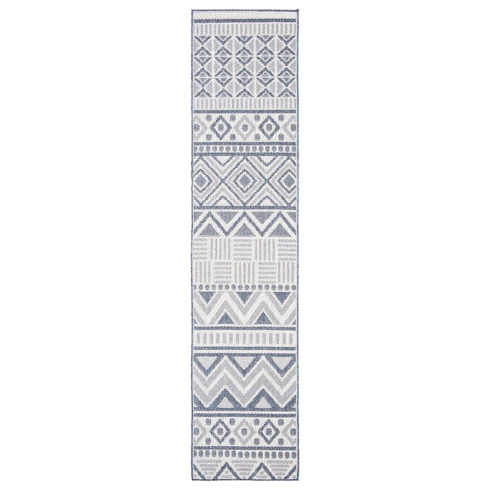 Safavieh Bermuda 2' x 8' Cream and Navy Indoor/Outdoor Area Performance Rug