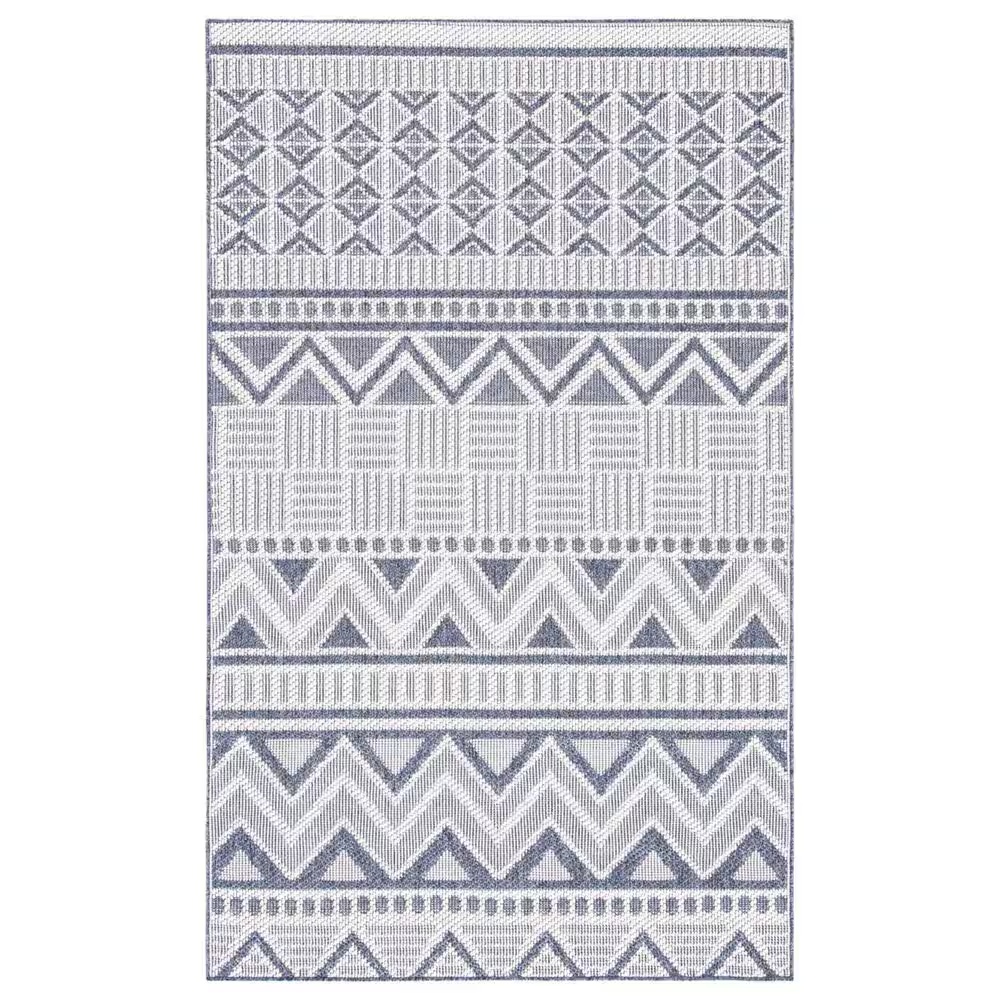 Safavieh Bermuda 3' x 5' Cream and Navy Indoor/Outdoor Area Performance Rug