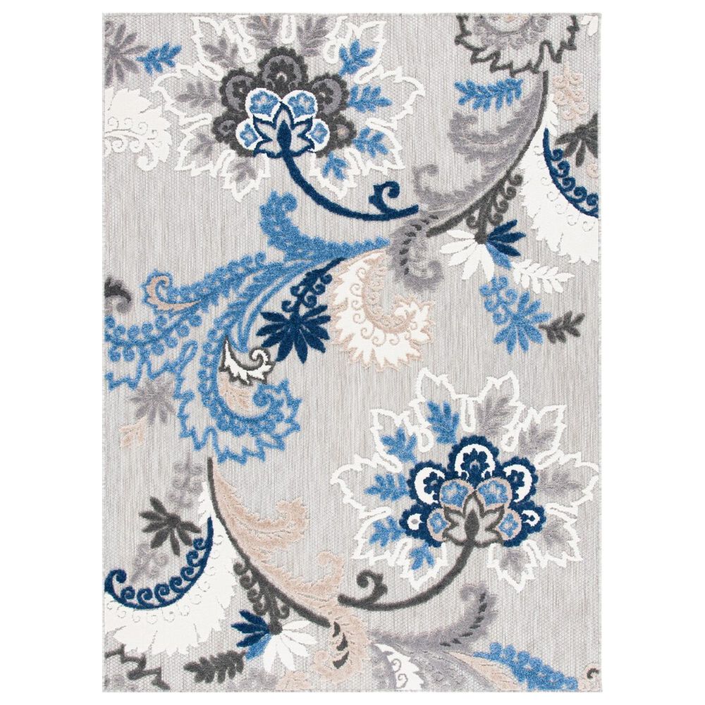 Safavieh Cabana CBN305F 9' x 12' Grey and Blue Indoor/Outdoor Area Performance Rug