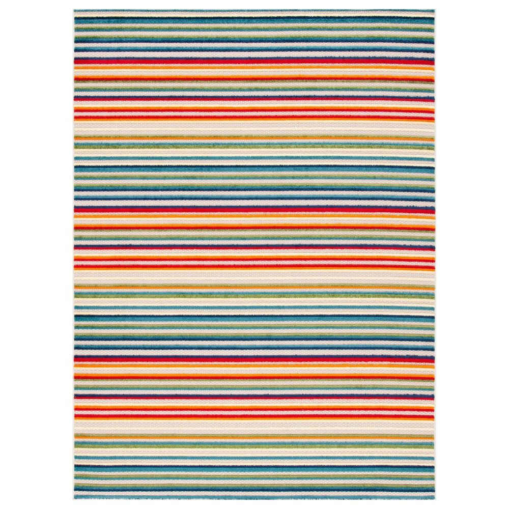 Safavieh Cabana CBN323A 9' x 12' Ivory and Green Indoor/Outdoor Area Performance Rug