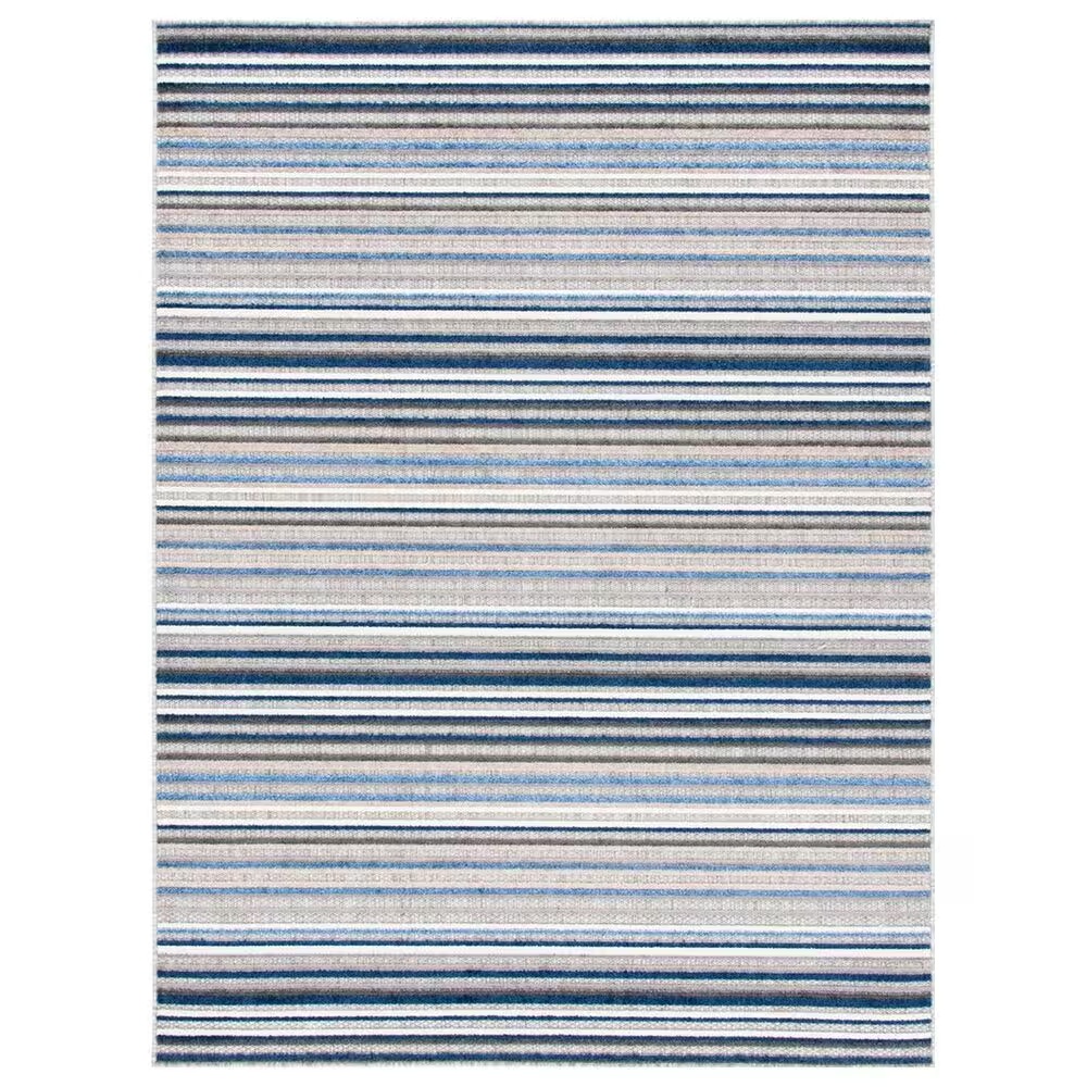 Safavieh Cabana CBN323F 9' x 12' Grey and Blue Indoor/Outdoor Area Performance Rug
