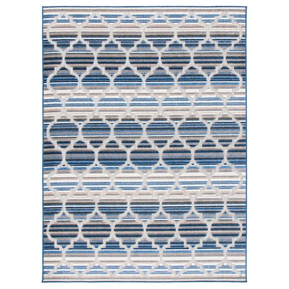 Safavieh Cabana CBN333M 5'3" x 7'7" Blue and Grey Indoor/Outdoor Area Performance Rug