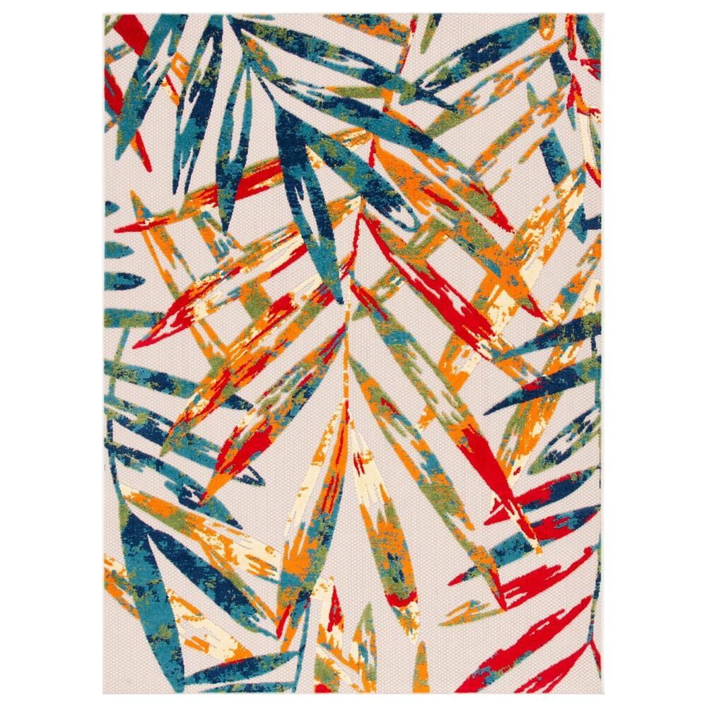 Safavieh Cabana CBN368A 4'5" x 6'5" Ivory and Navy Indoor/Outdoor Area Performance Rug