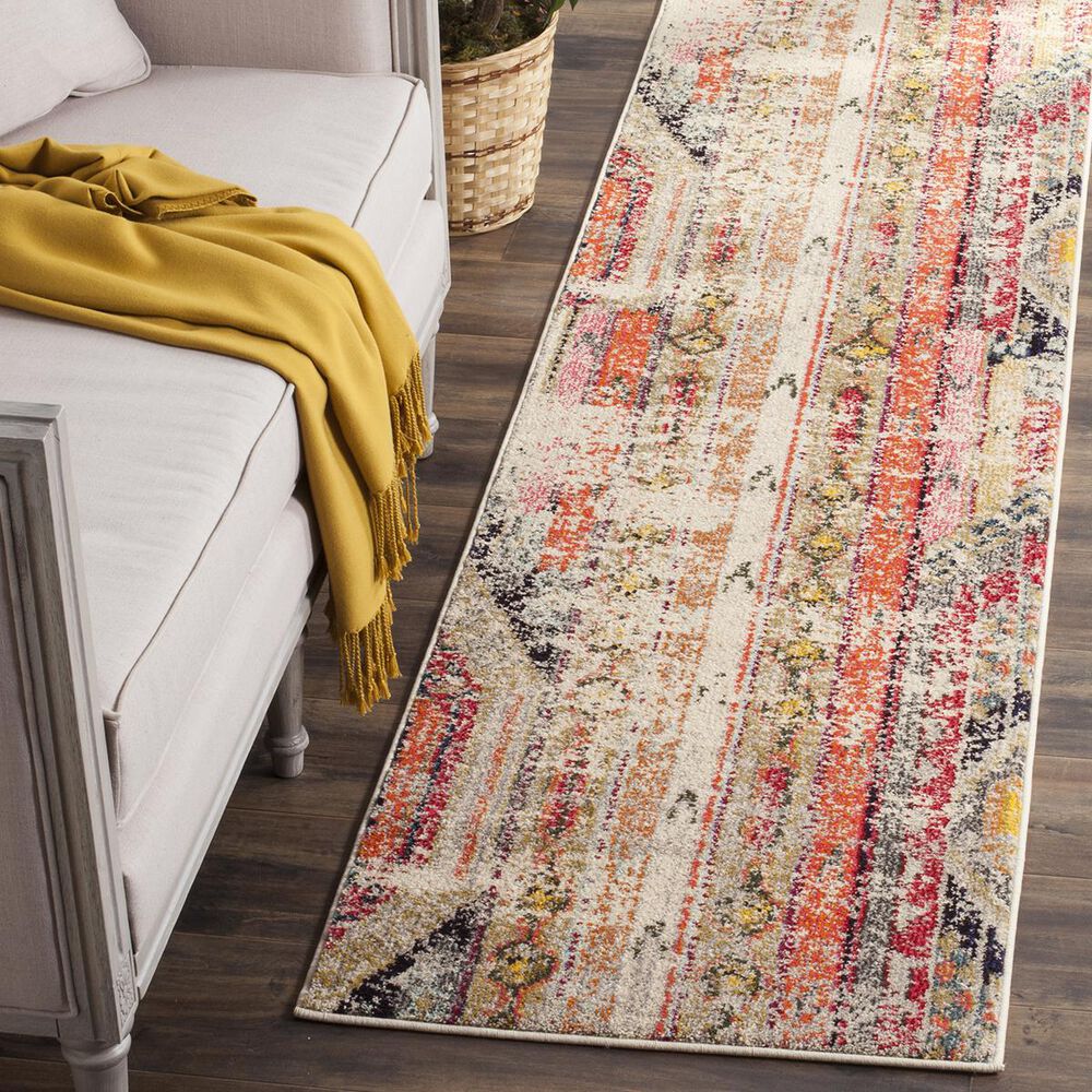 Safavieh Monaco MNC222G-216 2'2" x 16' Light Grey/Multi Runner