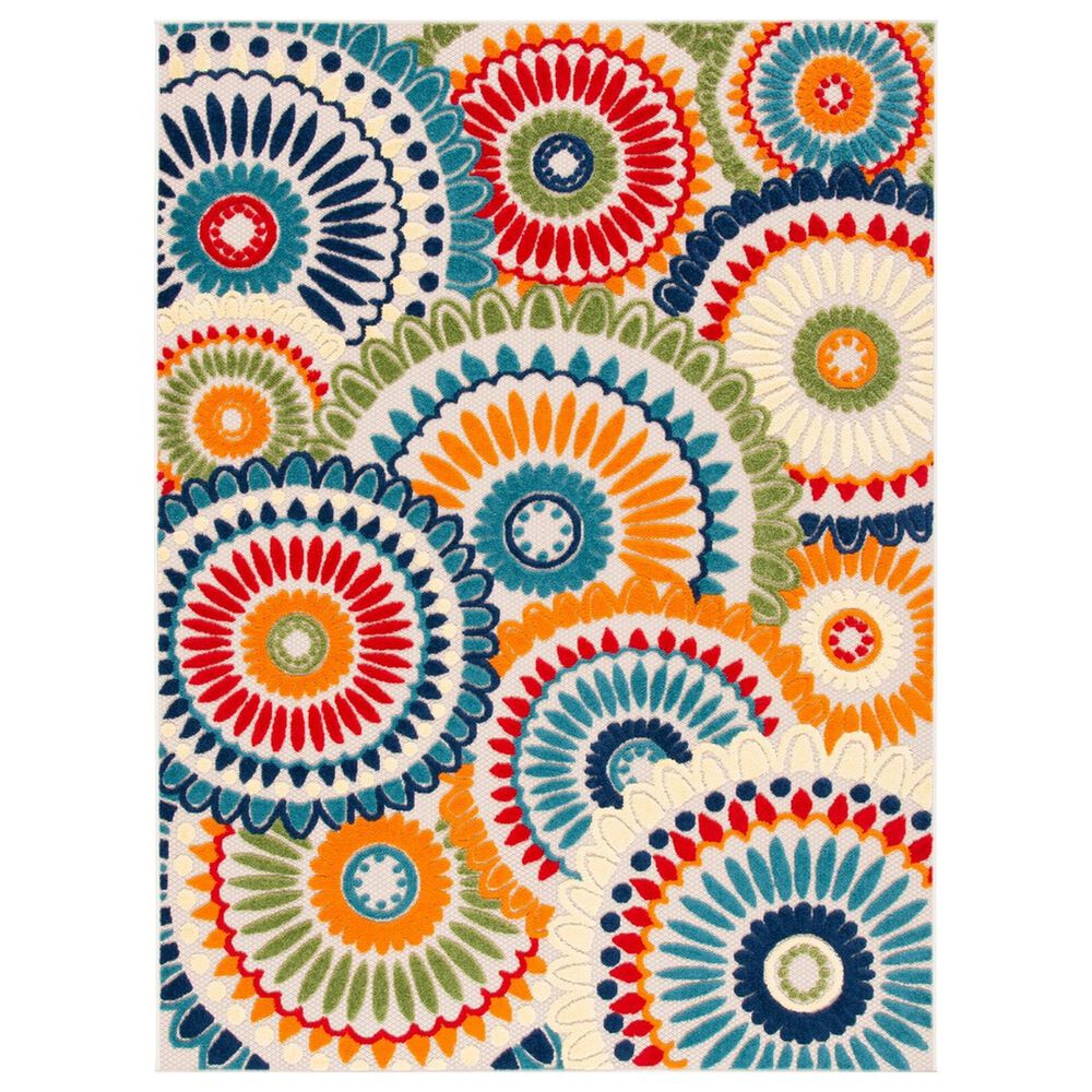 Safavieh Cabana CBN382M 3' x 5' Blue and Ivory Indoor/Outdoor Area Performance Rug