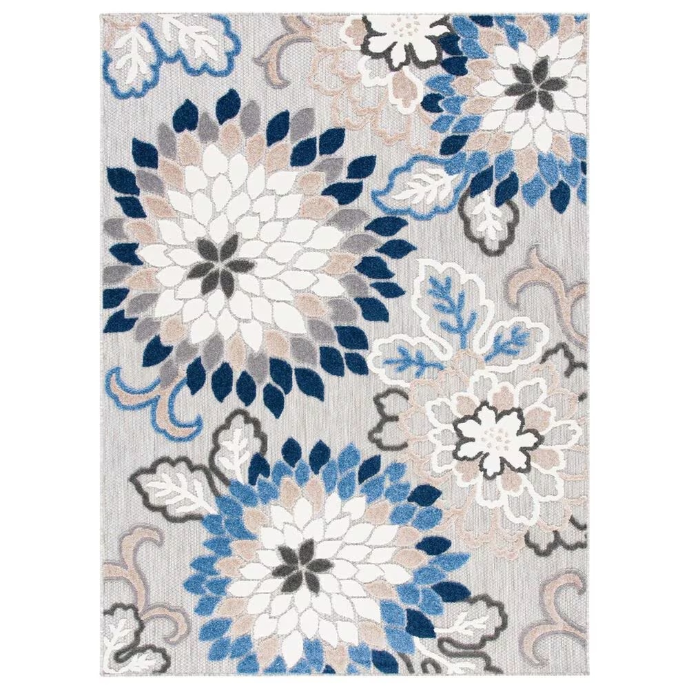 Safavieh Cabana 6'7" Square Grey and Blue Area Performance Rug