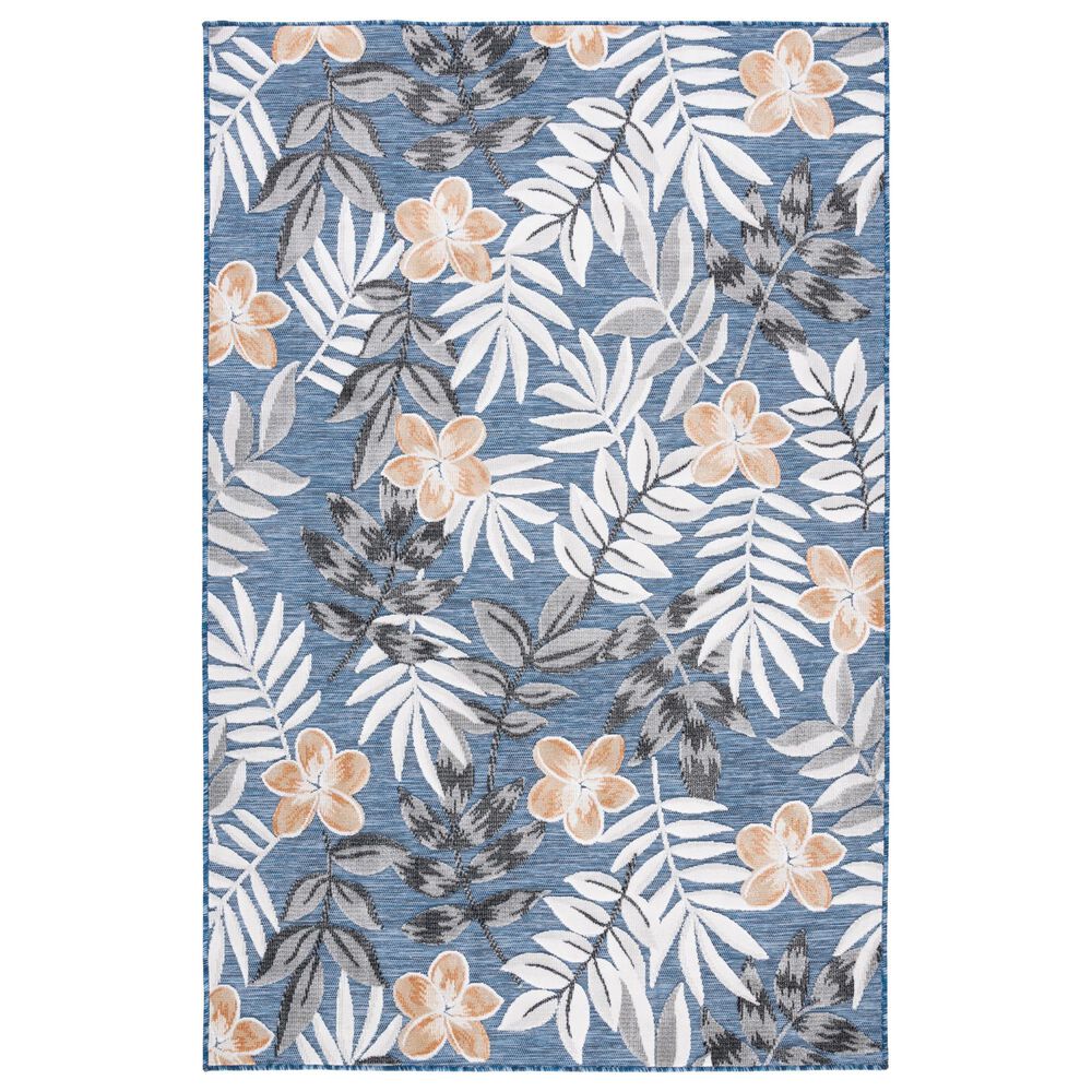 Safavieh Cabana CBN405M 6'6" x 9'6" Blue and Grey Indoor/Outdoor Area Performance Rug