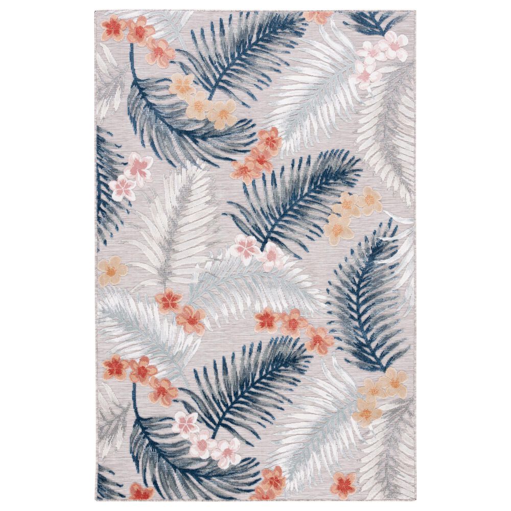 Safavieh Cabana CBN451F 4' x 6' Grey and Navy Indoor/Outdoor Area Performance Rug