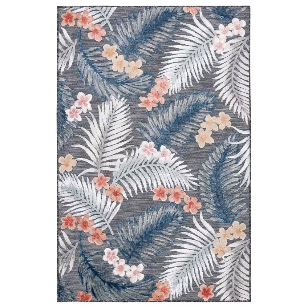 Safavieh Cabana CBN451H 4' x 6' Black and Rust Indoor/Outdoor Area Performance Rug