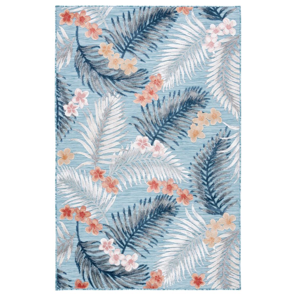 Safavieh Cabana CBN451J 6'6" x 9'6" Aqua and Ivory Indoor/Outdoor Area Performance Rug