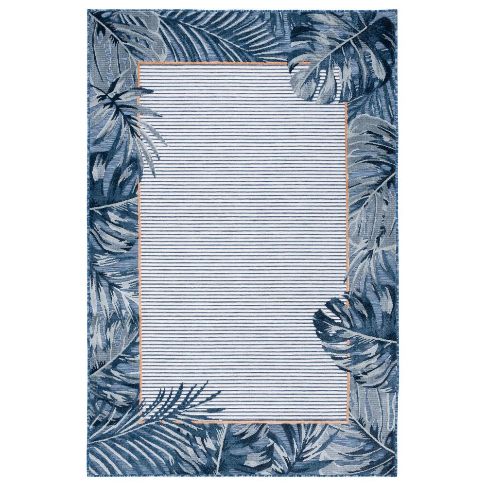 Safavieh Cabana CBN453N 5'1" x 7'6" Ivory and Navy Indoor/Outdoor Area Performance Rug