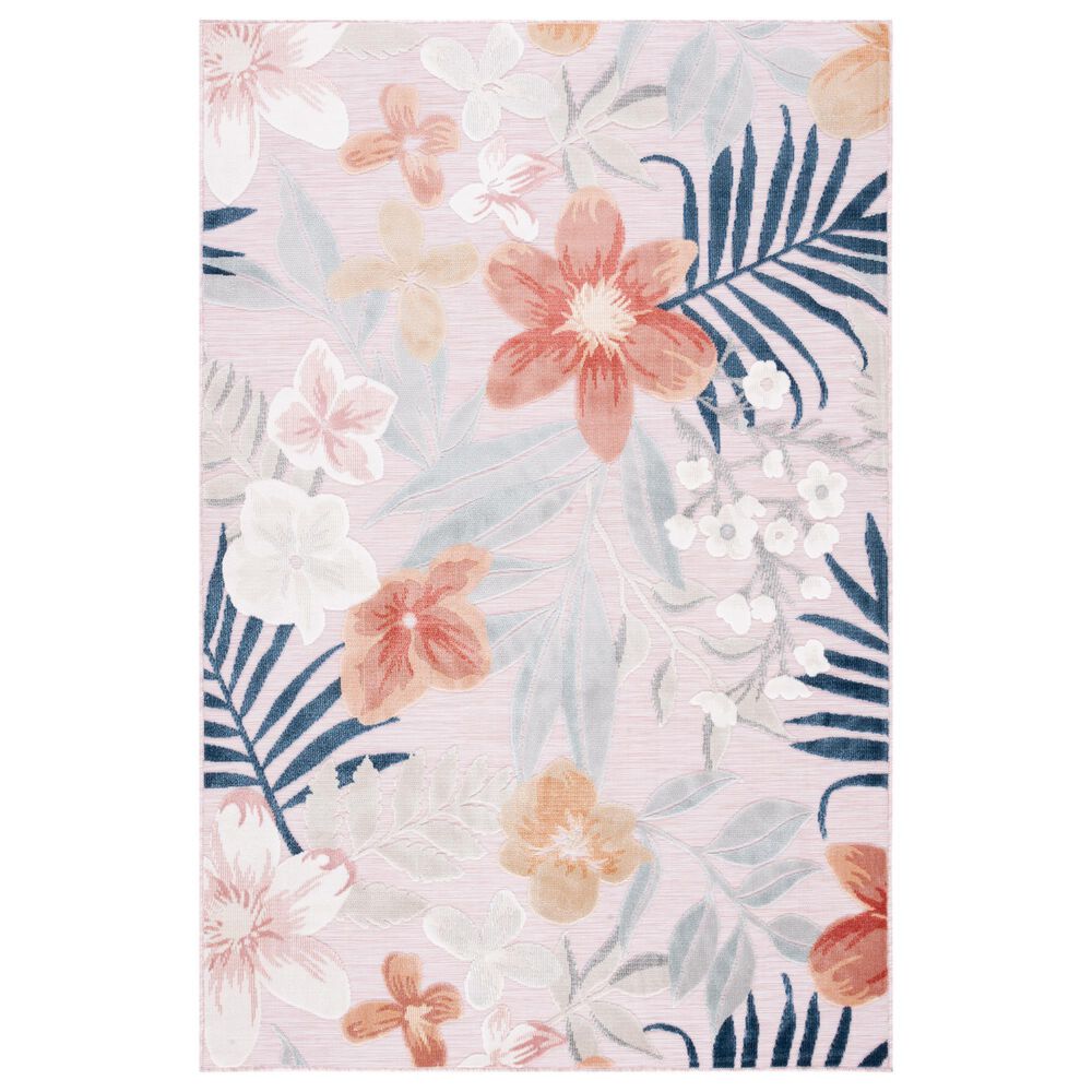 Safavieh Cabana CBN454F 9' x 12' Pink and Grey Indoor/Outdoor Area Performance Rug