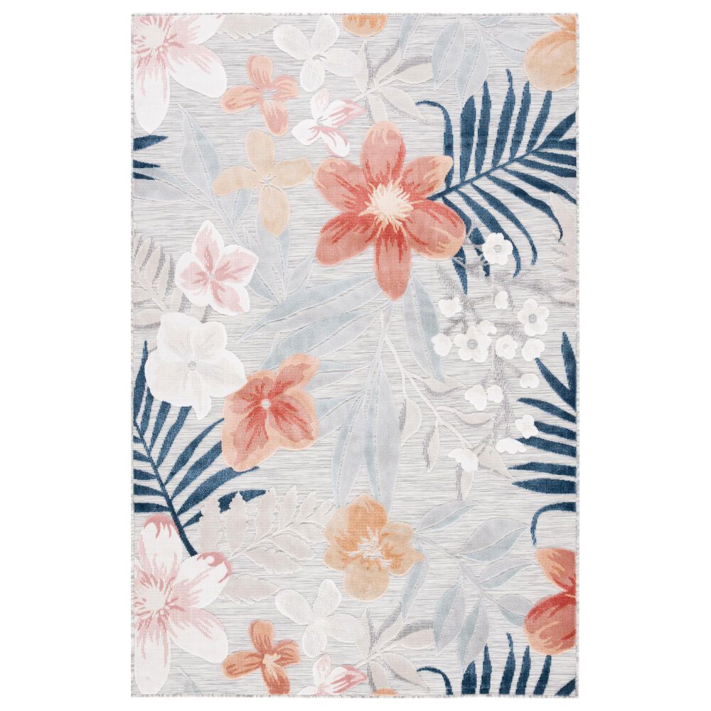 Safavieh Cabana CBN454G 9' x 12' Grey and Rust Indoor/Outdoor Area Performance Rug