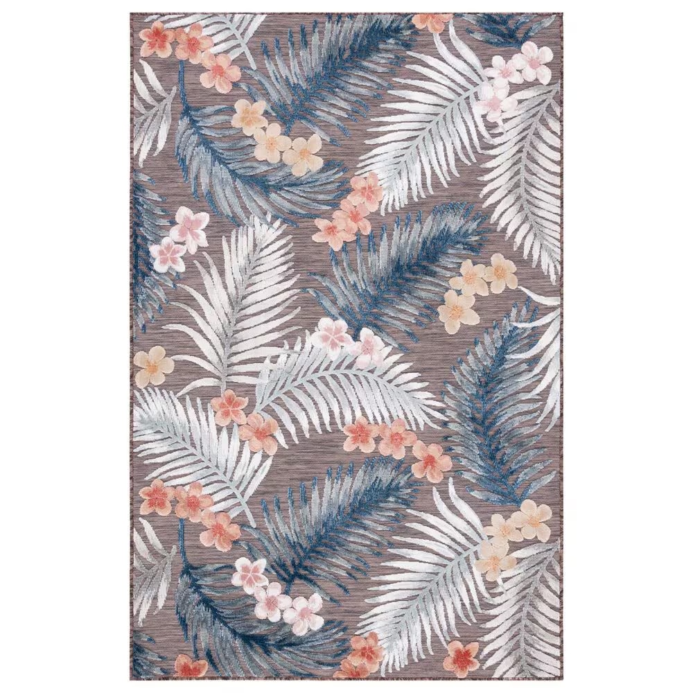 Safavieh Cabana CBN458T 8' x 10' Brown and Blue Indoor/Outdoor Area Performance Rug
