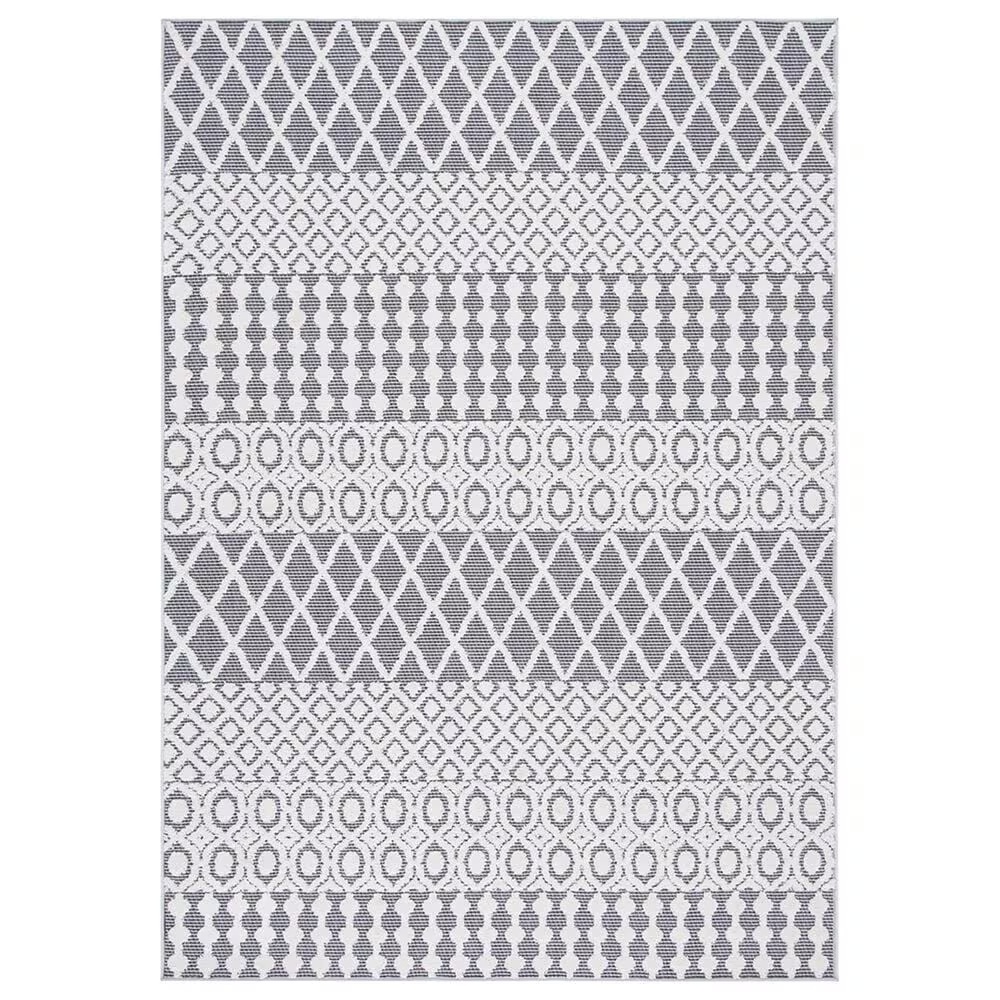 Safavieh Cabana CBN652A 4'5" x 6'5" Ivory and Grey Area Performance Rug