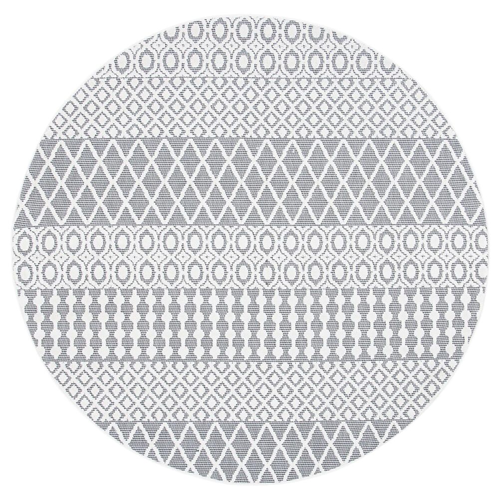 Safavieh Cabana CBN652A 6'7" Round Ivory and Grey Area Performance Rug