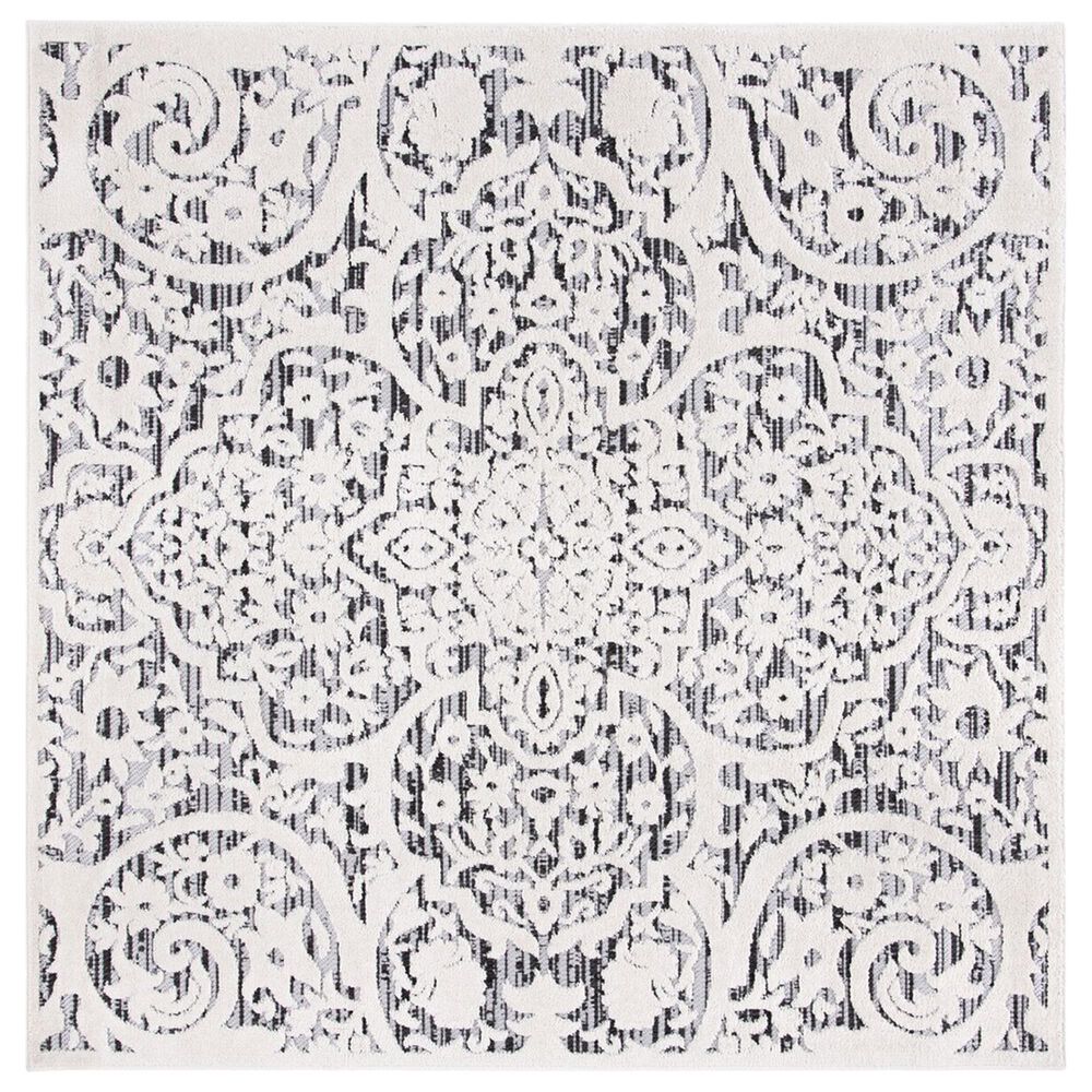 Safavieh Cabana CBN656A 6'7" Square Ivory and Grey Indoor/Outdoor Area Performance Rug