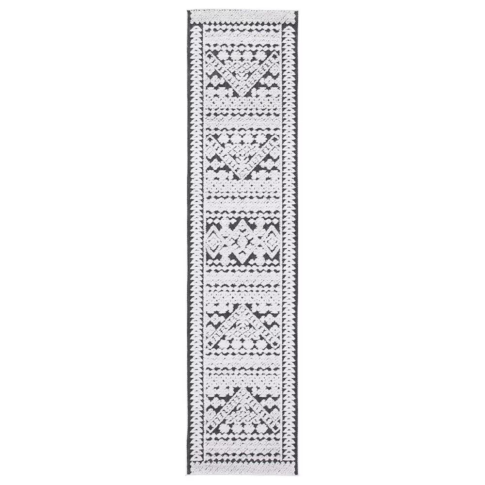 Safavieh Cabana CBN658A 2'2" x 8' Ivory and Grey Indoor/Outdoor Area Performance Rug